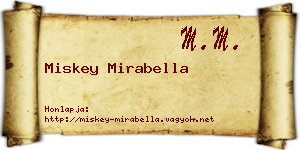 Miskey Mirabella névjegykártya
